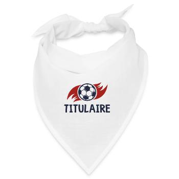 Holder Foot Duo Vater und Sohn Fußball - Bandana Dreieckstuch - Weiß - Vorne