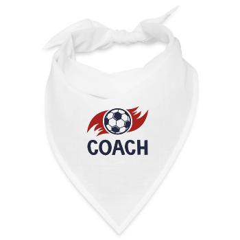 Trainer Papa Fußballduo Vater und Sohn - Bandana Dreieckstuch - Weiß - Vorne