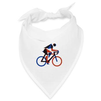 Bauhaus Geometric Cyclist Retro Risograph Art - Bandana Dreieckstuch - Weiß - Vorne