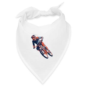 eometrische Origami-Mountainbiker-Polygonkunst - Bandana Dreieckstuch - Weiß - Vorne