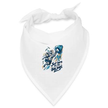 Koala am Boulder-Griff: Just here for big jugs - Bandana Dreieckstuch - Weiß - Vorne