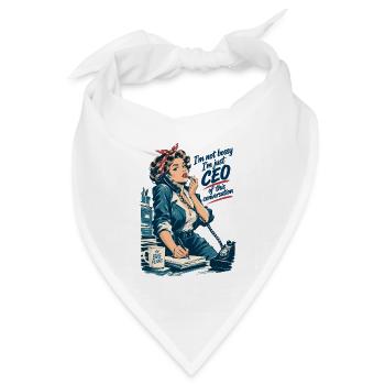 Retro Chefin: CEO of this conversation - Bandana Dreieckstuch - Weiß - Vorne