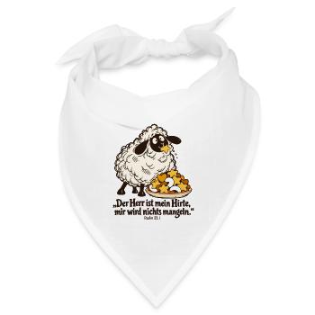 Der Herr ist mein Hirte Schaf Weihnachten Psalm 23 - Bandana Dreieckstuch - Weiß - Vorne