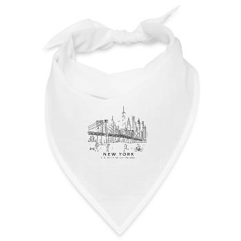 Linienkunst zur Freiheitsstatue - Bandana Dreieckstuch - Weiß - Vorne