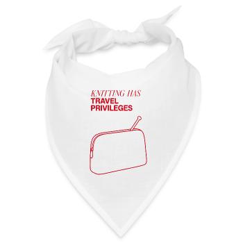 Stricken – Knitting Has Travel Privileges - Bandana Dreieckstuch - Weiß - Vorne