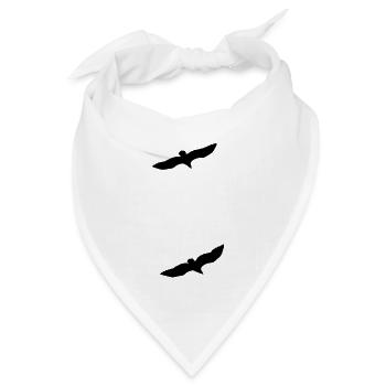 Zwei Adler im Parallelflug - Bandana Dreieckstuch - Weiß - Vorne