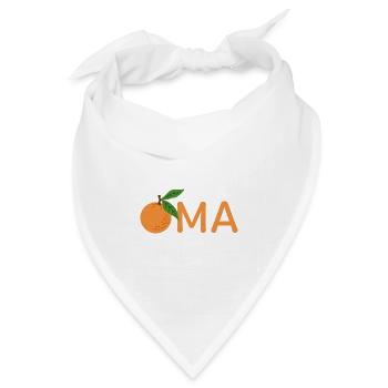 Oma mit Orange – Orange - Bandana Dreieckstuch - Weiß - Vorne