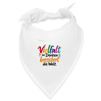 Vielfalt im Denken - Bandana Dreieckstuch - Weiß - Vorne