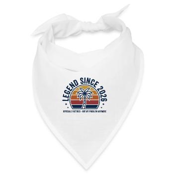 Legende seit 2026 Ruhestand Palmen - Bandana Dreieckstuch - Weiß - Vorne