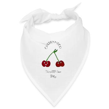 CherryMood – Kirschen, süß oder sauer - Bandana Dreieckstuch - Weiß - Vorne