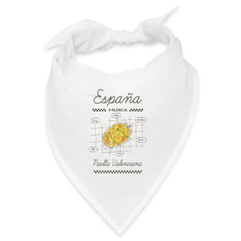 Valencianische Paella - Bandana Dreieckstuch - Weiß - Vorne