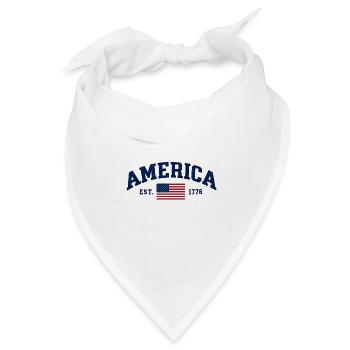 Amerikanische Flagge USA Vereinigte Staaten von Amerika US 4. - Bandana Dreieckstuch - Weiß - Vorne