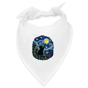 Mondnacht Katzensprung - Bandana Dreieckstuch - Weiß - Vorne