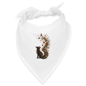 Blütenfuchs mit Schmetterlingsschweif - Bandana Dreieckstuch - Weiß - Vorne