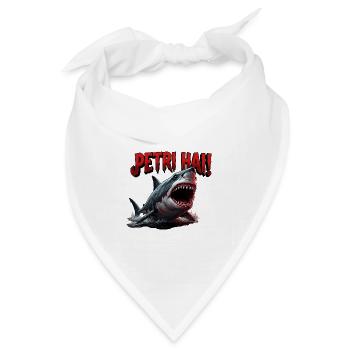 Petri Hai, Angler Wortspiel, Angler shirt - Bandana Dreieckstuch - Weiß - Vorne