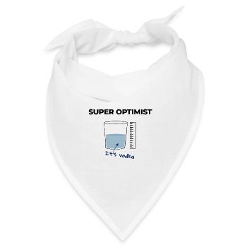 Ich bin ein Optimist, es ist Wodka - Bandana Dreieckstuch - Weiß - Vorne