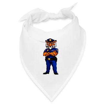 Tiger Polizei / Polizist Raubtier - Bandana Dreieckstuch - Weiß - Vorne