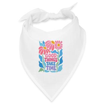 Gute Dinge brauchen Zeit - Bandana Dreieckstuch - Weiß - Vorne