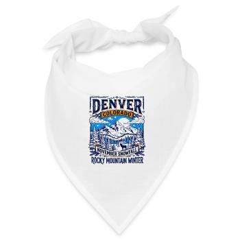 Denver Colorado November Snowfall Rocky Mountain - Bandana Dreieckstuch - Weiß - Vorne