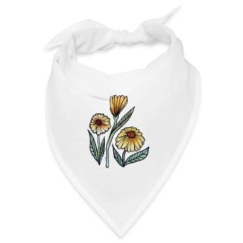 Daisy Meadow Aquarellblüte - Bandana Dreieckstuch - Weiß - Vorne