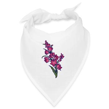 Pink Bloom Cluster-Kunst - Bandana Dreieckstuch - Weiß - Vorne