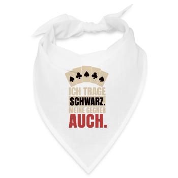 Ich trage Schwarz meine Gegner auch – Skat Doko - Bandana Dreieckstuch - Weiß - Vorne