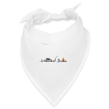 Camping und Angeln - Bandana Dreieckstuch - Weiß - Vorne
