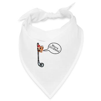Frohe Weihnachten Golf - Bandana Dreieckstuch - Weiß - Vorne