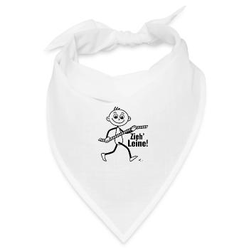 „Zieh Leine“ minimalistisches Motiv mit Strichel. - Bandana Dreieckstuch - Weiß - Vorne