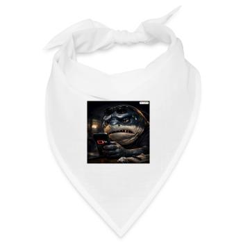 Hai_mit_Handy-_Akku1- - Bandana Dreieckstuch - Weiß - Vorne