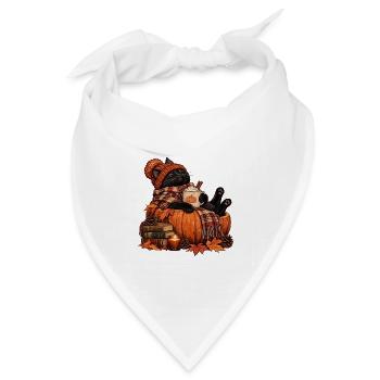 Katzenliebhaber Herbst Witzige Katze Design - Bandana Dreieckstuch - Weiß - Vorne