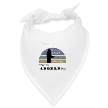 Wer braucht schon Yoga, wenn man Angeln kann - Bandana Dreieckstuch - Weiß - Vorne
