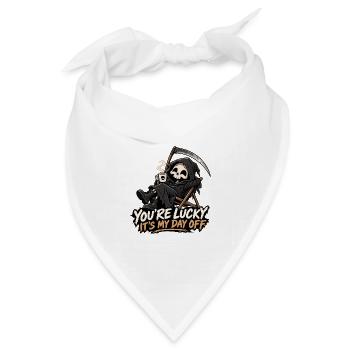 Niedlicher Sensenmann schwarzer Humor - Bandana Dreieckstuch - Weiß - Vorne
