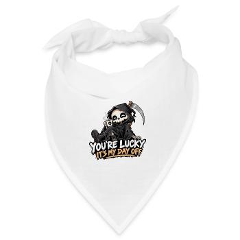 Niedlicher Sensenmann schwarzer Humor - Bandana Dreieckstuch - Weiß - Vorne