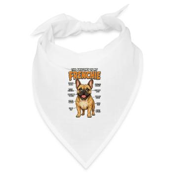 Witziges Französische Bulldogge Hund Frenchie - Bandana Dreieckstuch - Weiß - Vorne