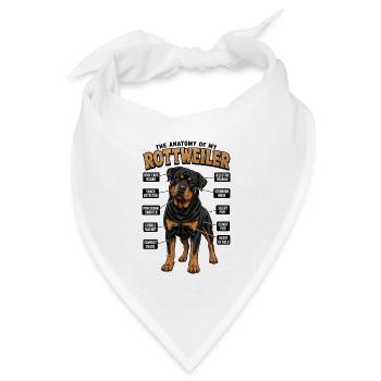 Rottweiler T Hundehalter Gassi Bekleidung Rotti  - Bandana Dreieckstuch - Weiß - Vorne