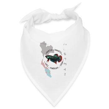 Betta imbellis, Kampffisch Wildform  - Bandana Dreieckstuch - Weiß - Vorne