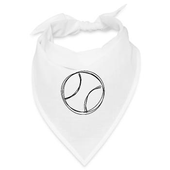 Tennisball handgezeichnet - Bandana Dreieckstuch - Weiß - Vorne