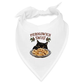 Pierogowych Świąt Polnische Weihnachtskatze Pierogi - Bandana Dreieckstuch - Weiß - Vorne