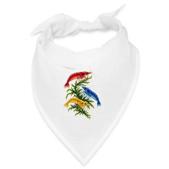 Garnelengarten – bunte Unterwasserwelt - Bandana Dreieckstuch - Weiß - Vorne