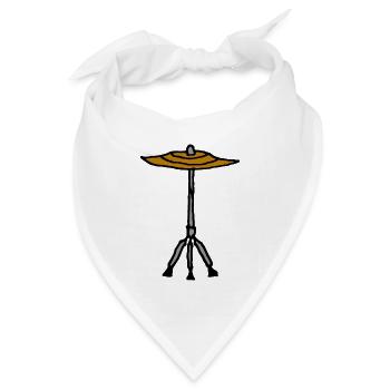 Schlagzeug Ride-Becken Crash - Bandana Dreieckstuch - Weiß - Vorne