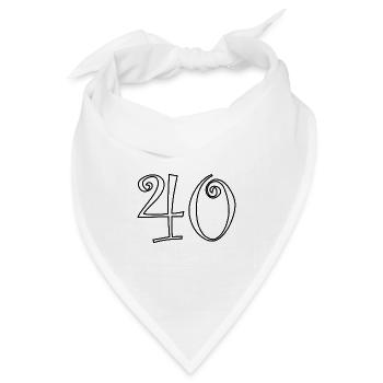 40. 40 JAHRE. 40-JÄHRIGES JUBILÄUM. 40-JÄHRIGES JUBILÄUM. - Bandana Dreieckstuch - Weiß - Vorne