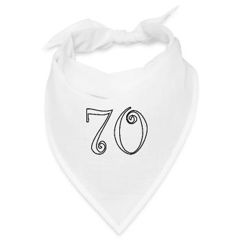 70. 70 JAHRE. 70-JÄHRIGES JUBILÄUM. 70-JÄHRIGES JUBILÄUM. - Bandana Dreieckstuch - Weiß - Vorne