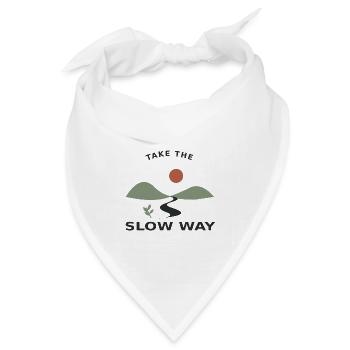 Take the Slow Way – Natur & Auszeit - Bandana Dreieckstuch - Weiß - Vorne