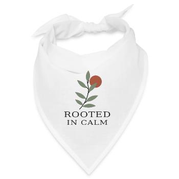Rooted in Calm – Botanische Ruhe - Bandana Dreieckstuch - Weiß - Vorne