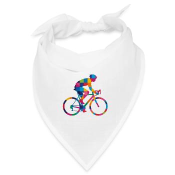 Lustiges Fahrrad Rennrad Gravel Radsport Geschenk - Bandana Dreieckstuch - Weiß - Vorne