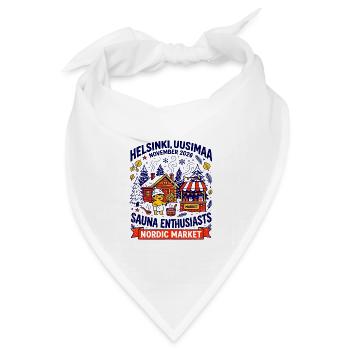 Helsinki Nordic Market Sauna Enthusiasts Oct - Bandana Dreieckstuch - Weiß - Vorne