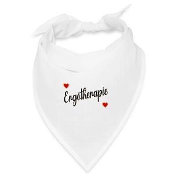 Ergotherapie mit Herz - Bandana Dreieckstuch - Weiß - Vorne