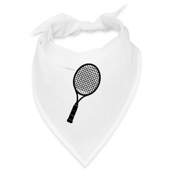 Badminton_Schlaeger_Geschenk_Badminton_Spieler - Bandana Dreieckstuch - Weiß - Vorne