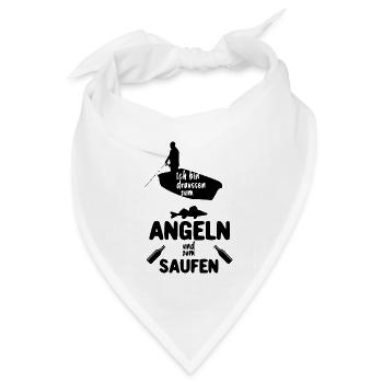 Angeln und Saufen - Bandana Dreieckstuch - Weiß - Vorne